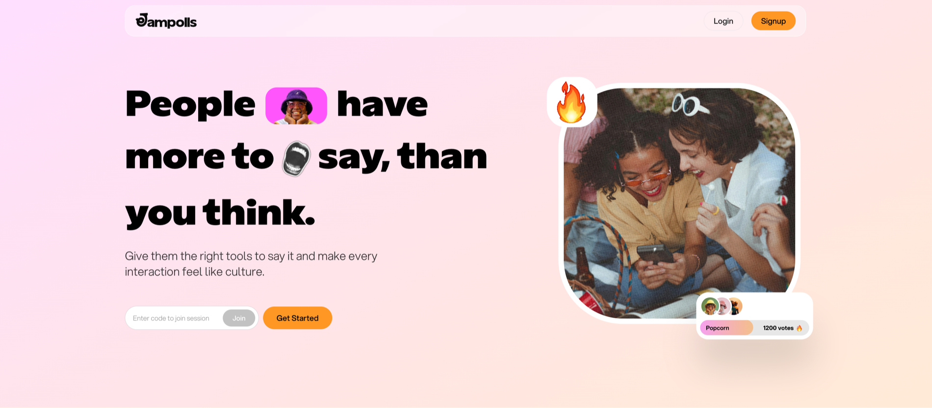 Jampolls platform screenshot